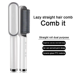 Royal Hair Straightener Brush Straightening Curler Hot Comb Electric Adjustable Heat