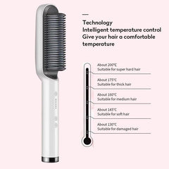 Royal Hair Straightener Brush Straightening Curler Hot Comb Electric Adjustable Heat