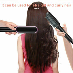 Royal Hair Straightener Brush Straightening Curler Hot Comb Electric Adjustable Heat